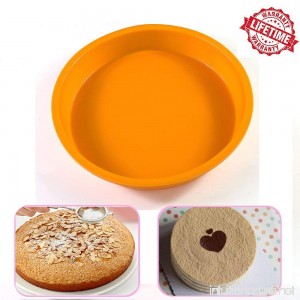 IC ICLOVER Food Grade Silicone Cake Pan 10 Inch Non-Stick Bakeware Round Cake Pan BPA Free Bread baking Pan - Yellow - B00D06MBE4